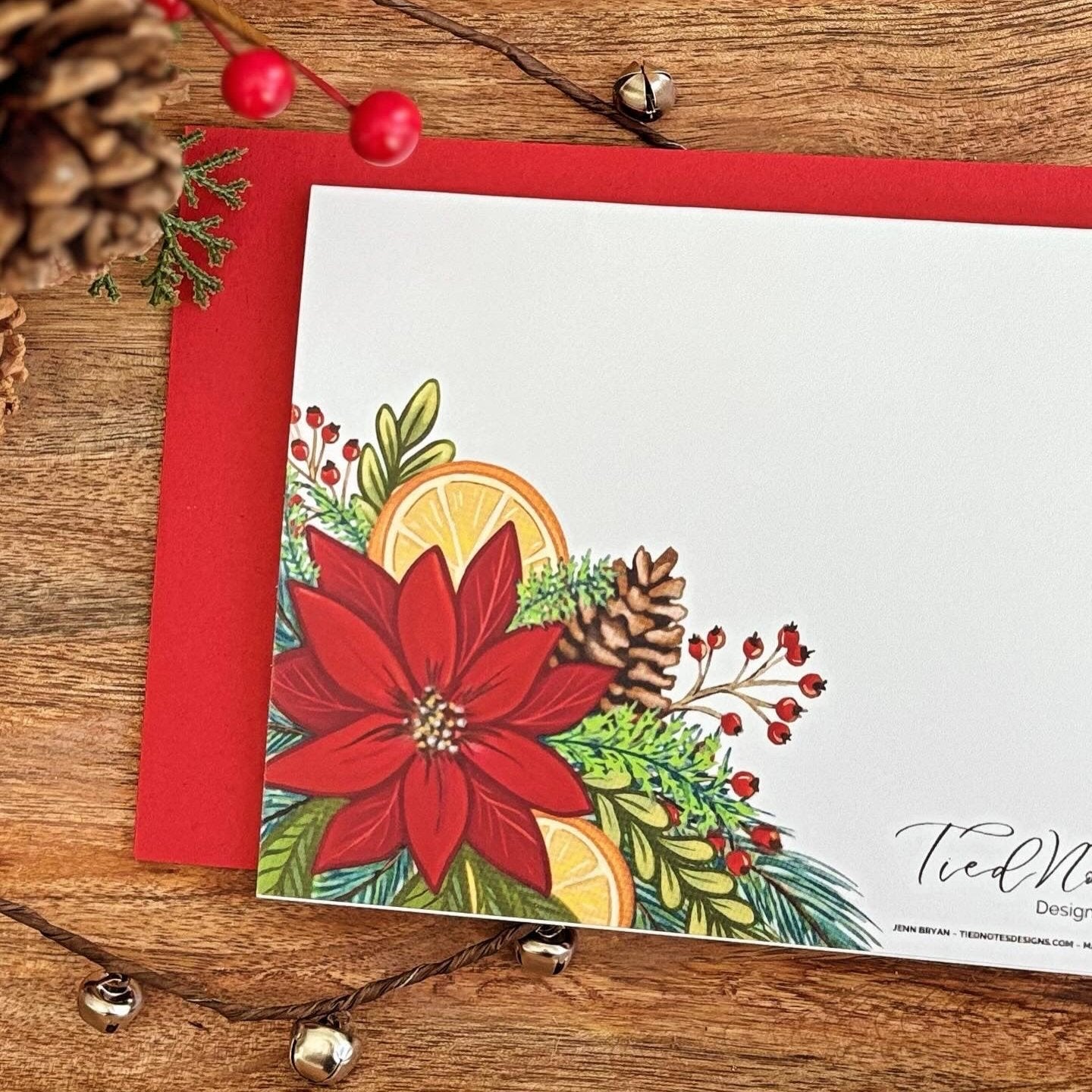 Christmas Poinsettia Greeting Card