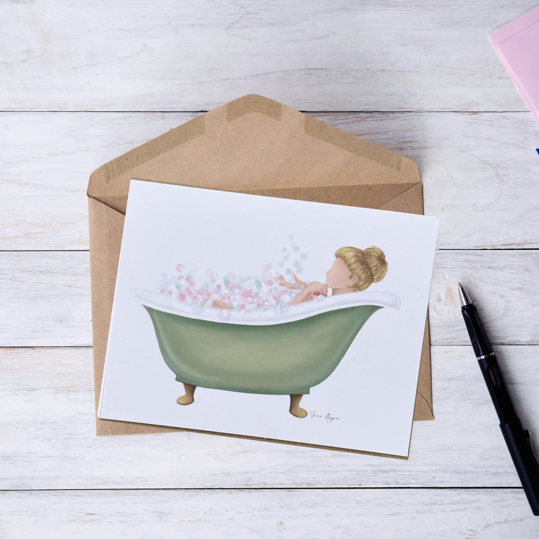 Woman in Bath Blonde Hair
