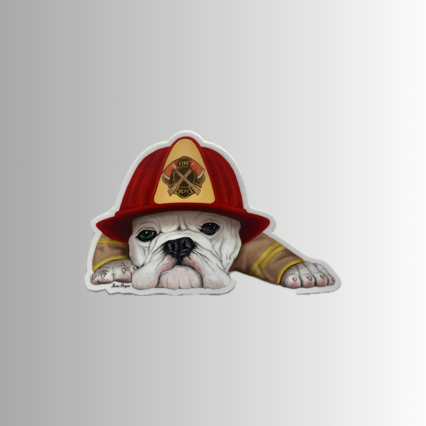 Bulldog Fireman Sticker