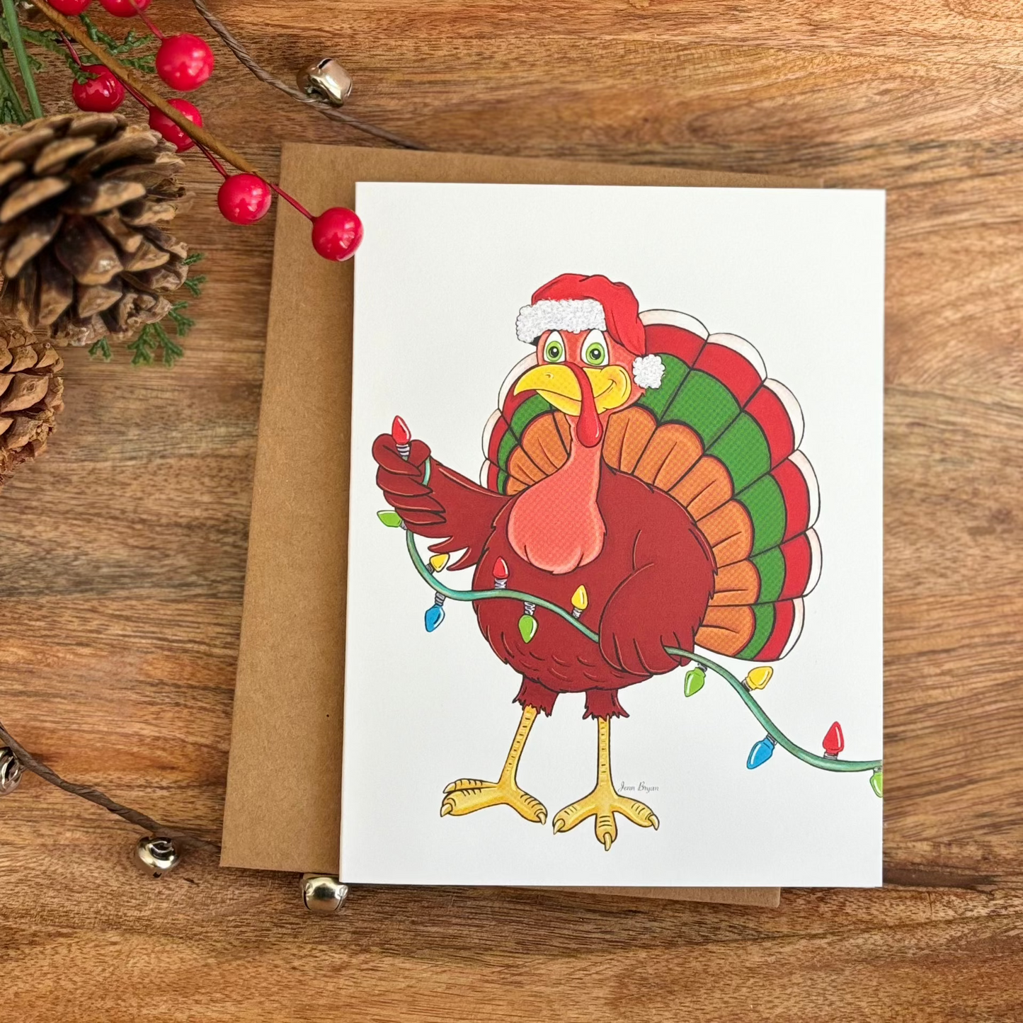 Turkey Christmas Greeting Card Gift Set of 6