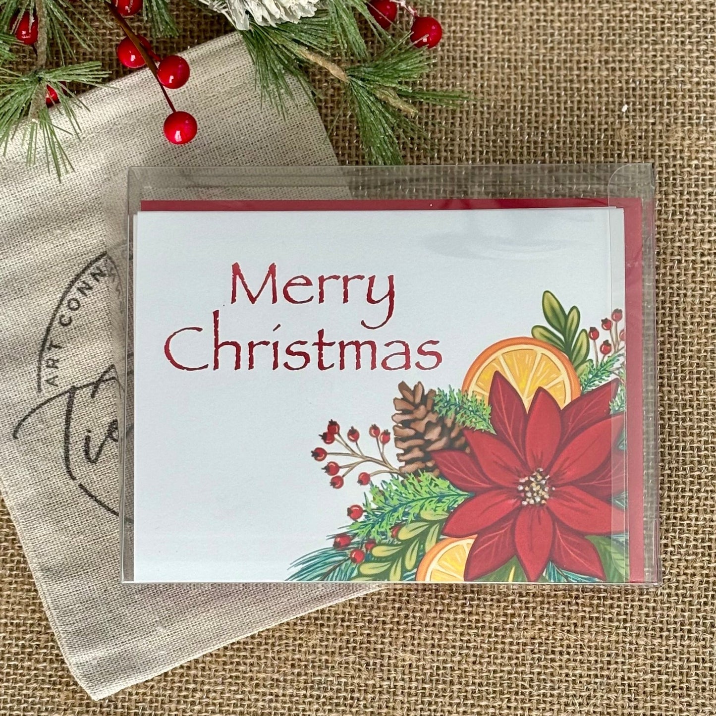 Christmas Poinsettia Greeting Card