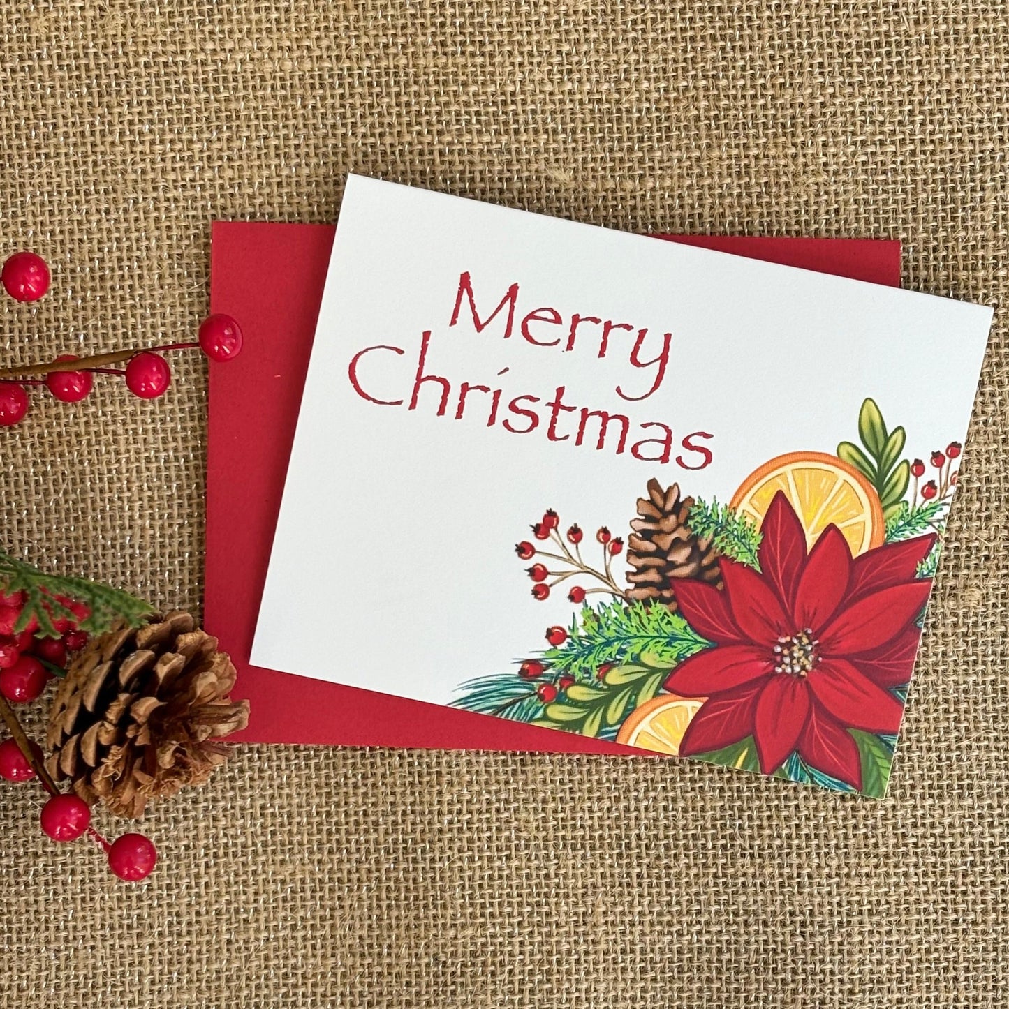 Christmas Poinsettia Greeting Card