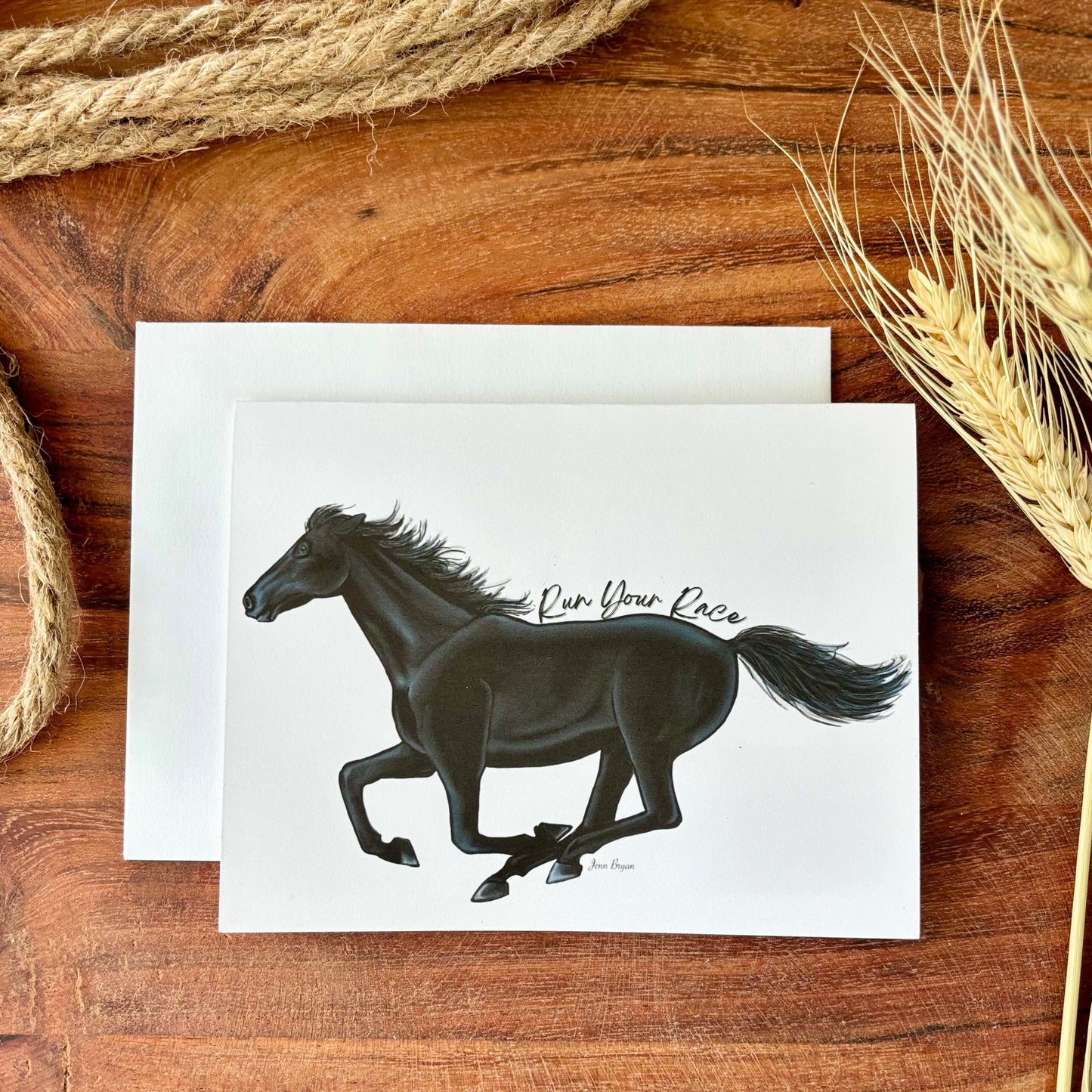Run Your Race Horse Notecard