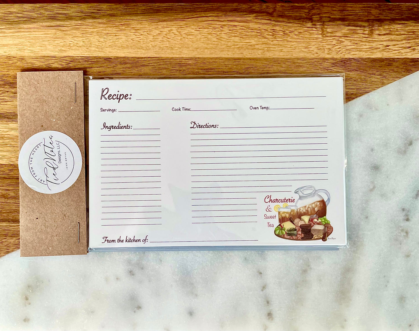 Charcuterie And Sweet Tea Recipe Cards