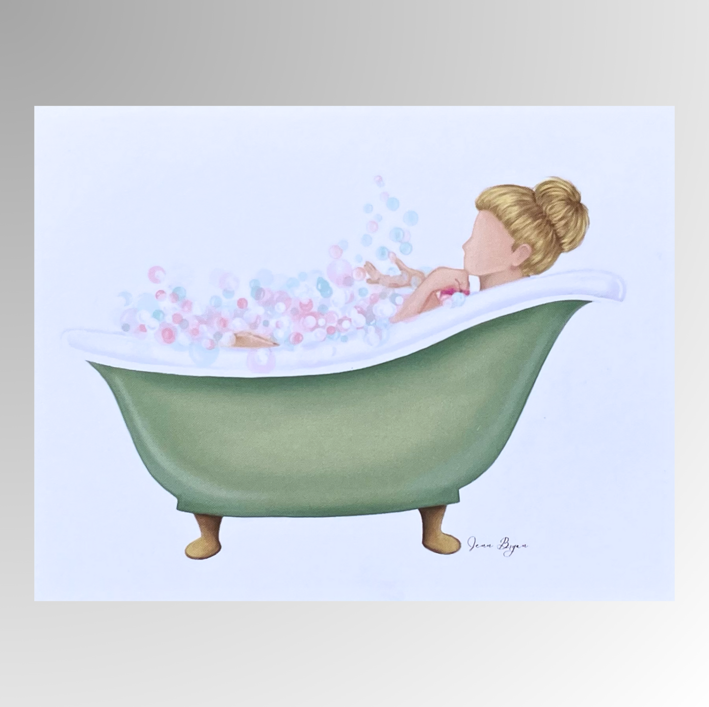 Woman in Bath Blonde Hair