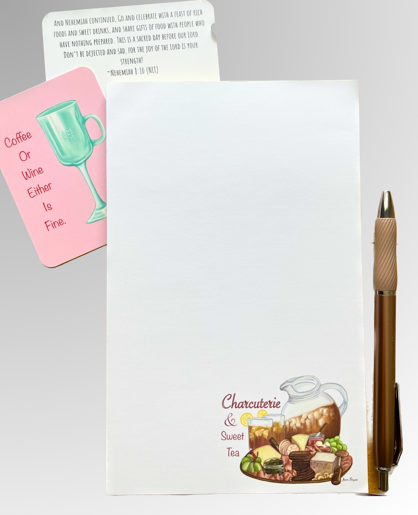 Charcuterie and Sweet Tea Notepad 50 Sheets ( 5x8 in.)