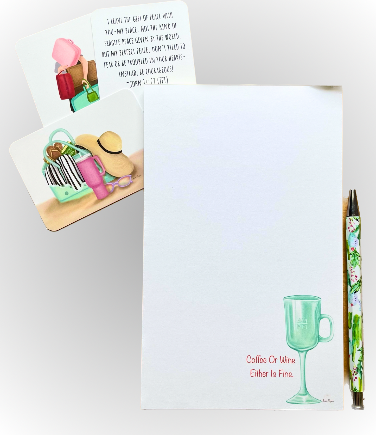 Coffee or Wine Either is Fine Notepad (5x8 in )