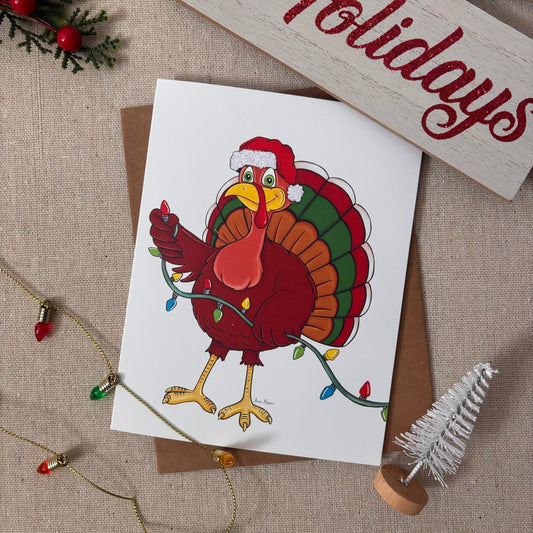 Turkey Christmas Greeting Card Gift Set of 6