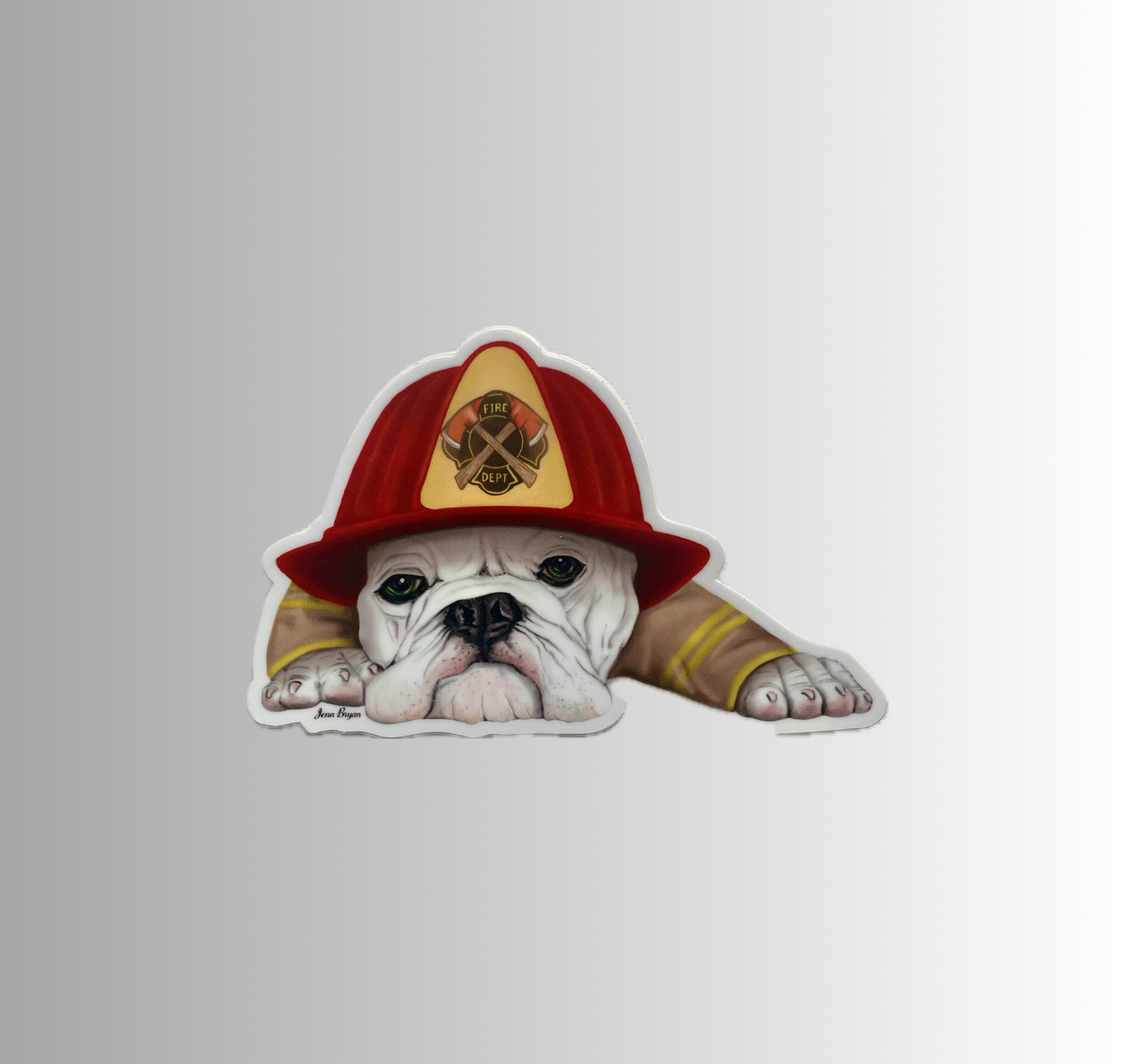 Bulldog Fireman Sticker