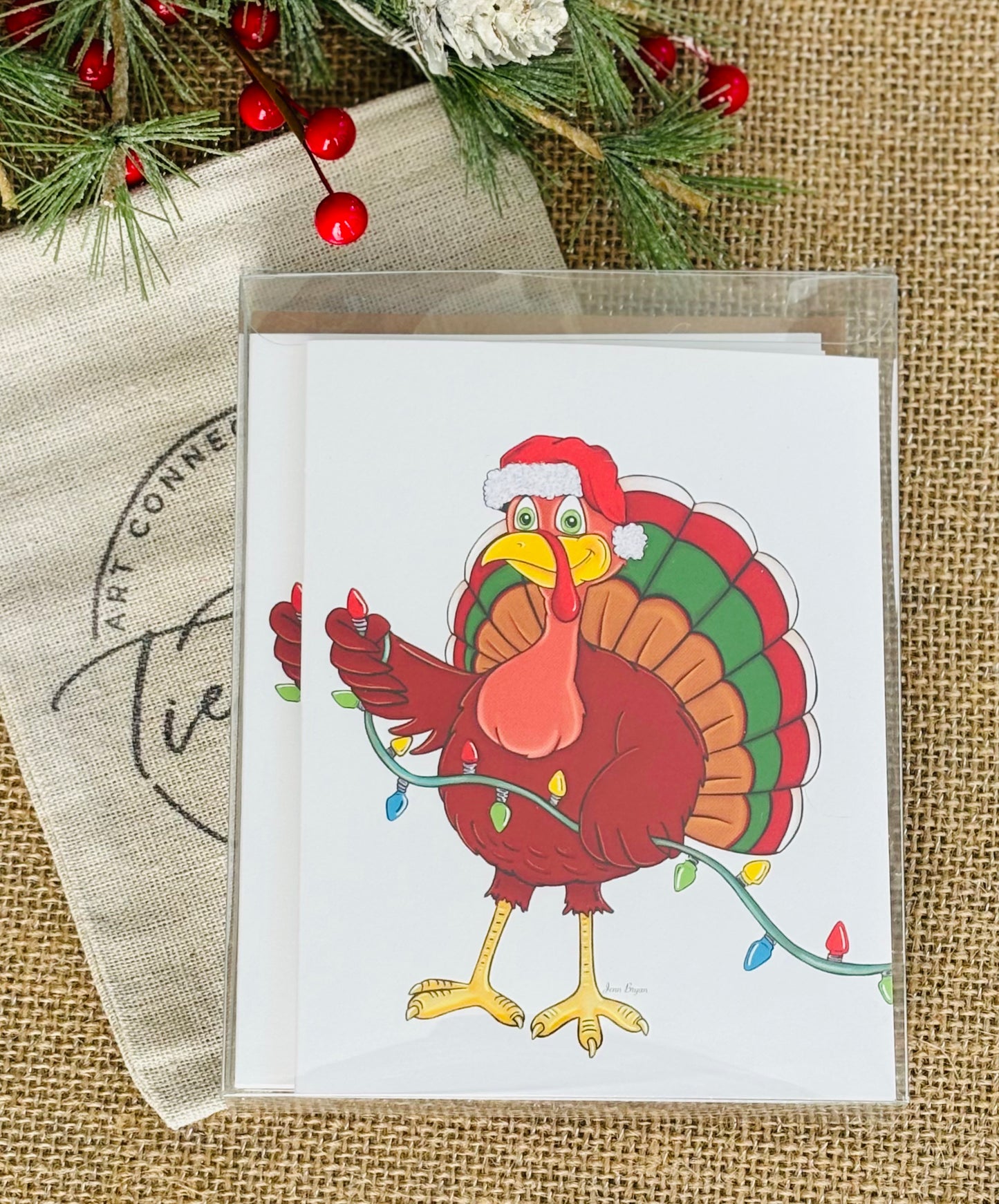 Turkey Christmas Greeting Card Gift Set of 6