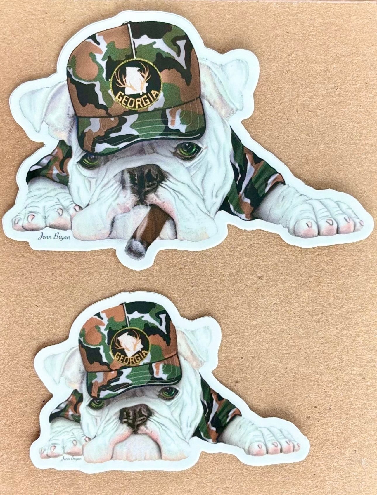 Small Camo Bulldog Sticker