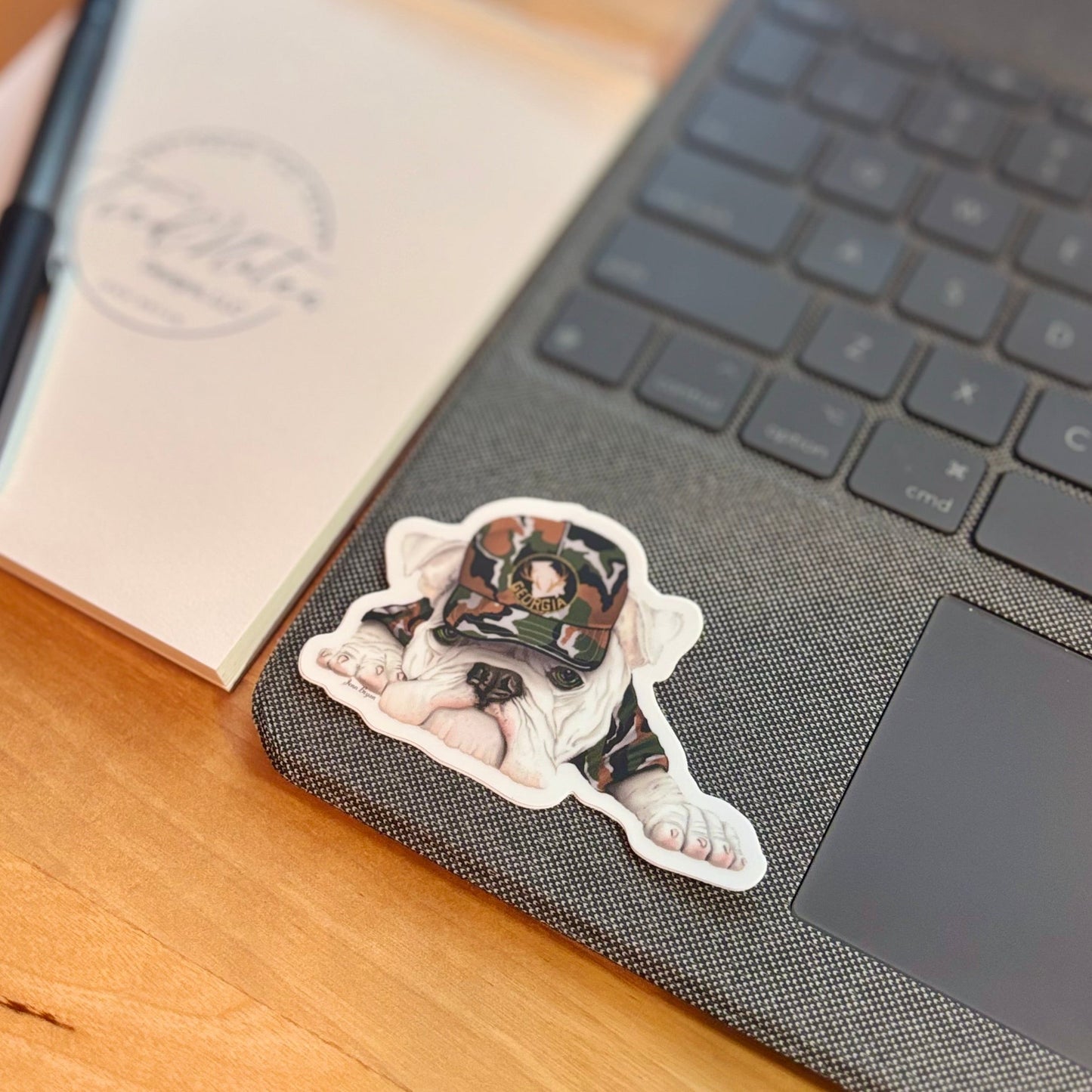 Small Camo Bulldog Sticker