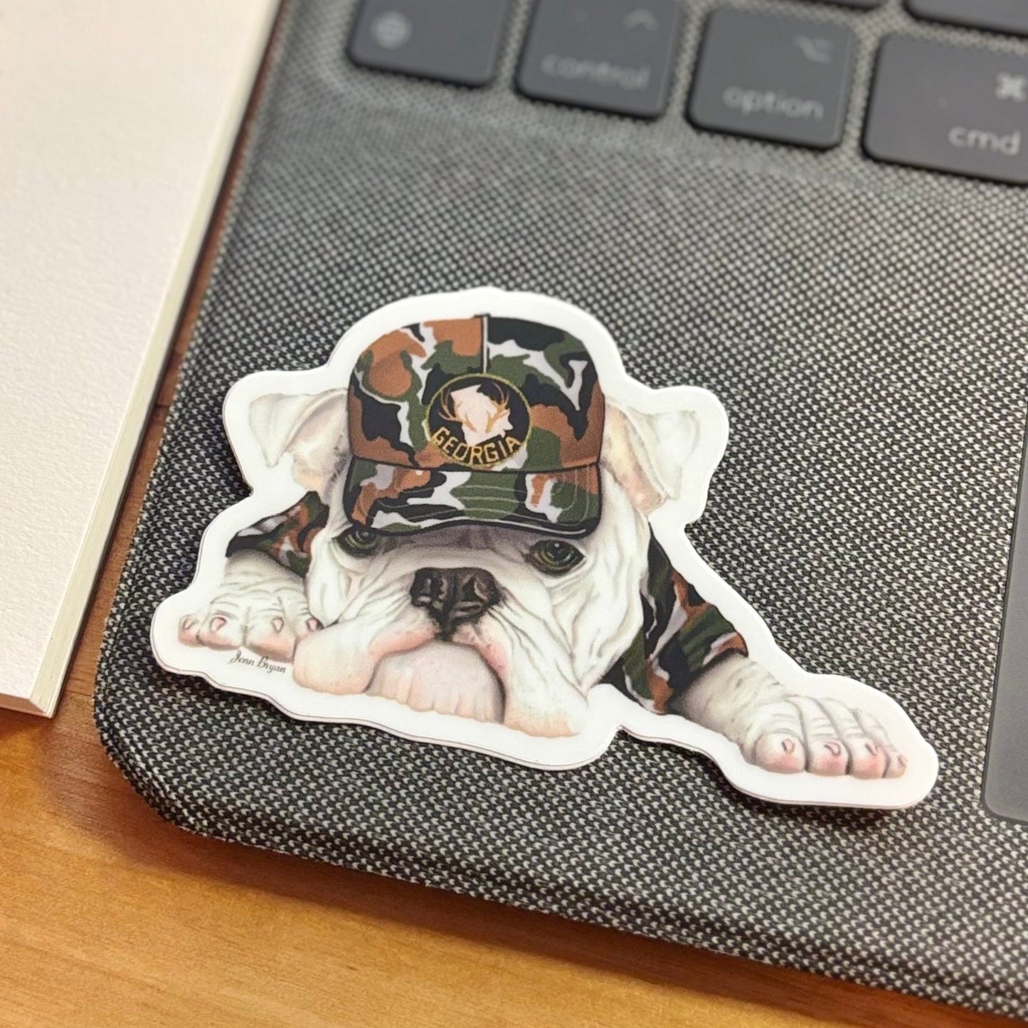 Small Camo Bulldog Sticker