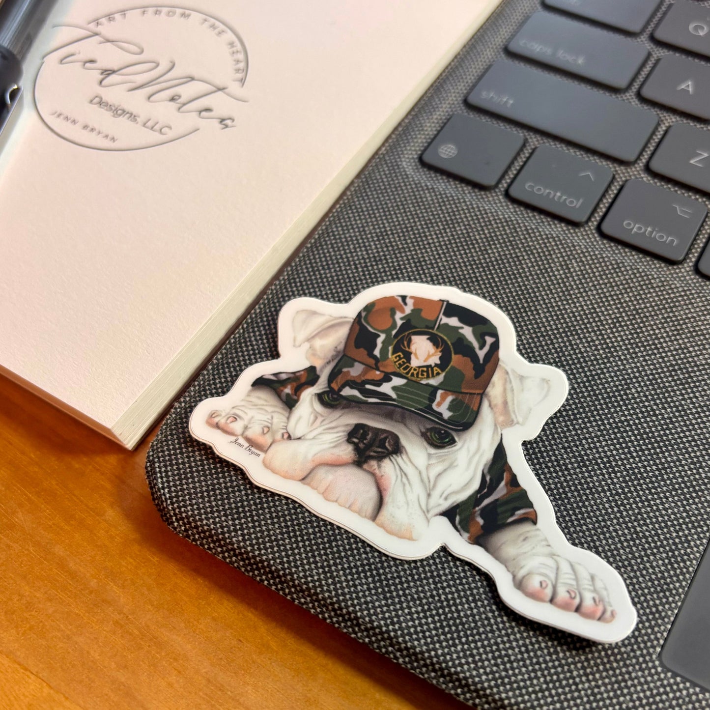 Small Camo Bulldog Sticker