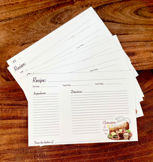 Charcuterie And Sweet Tea Recipe Cards