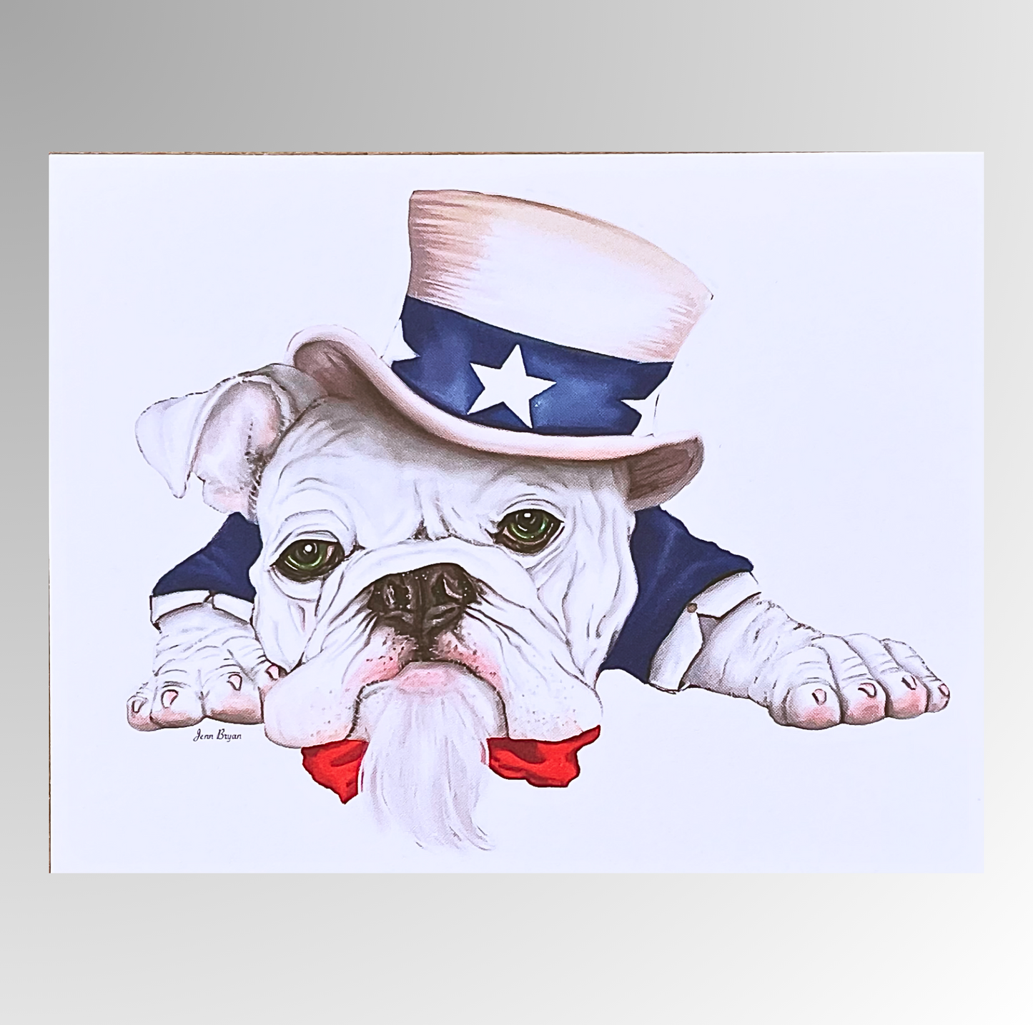 Uncle Sam Bulldog Note Card