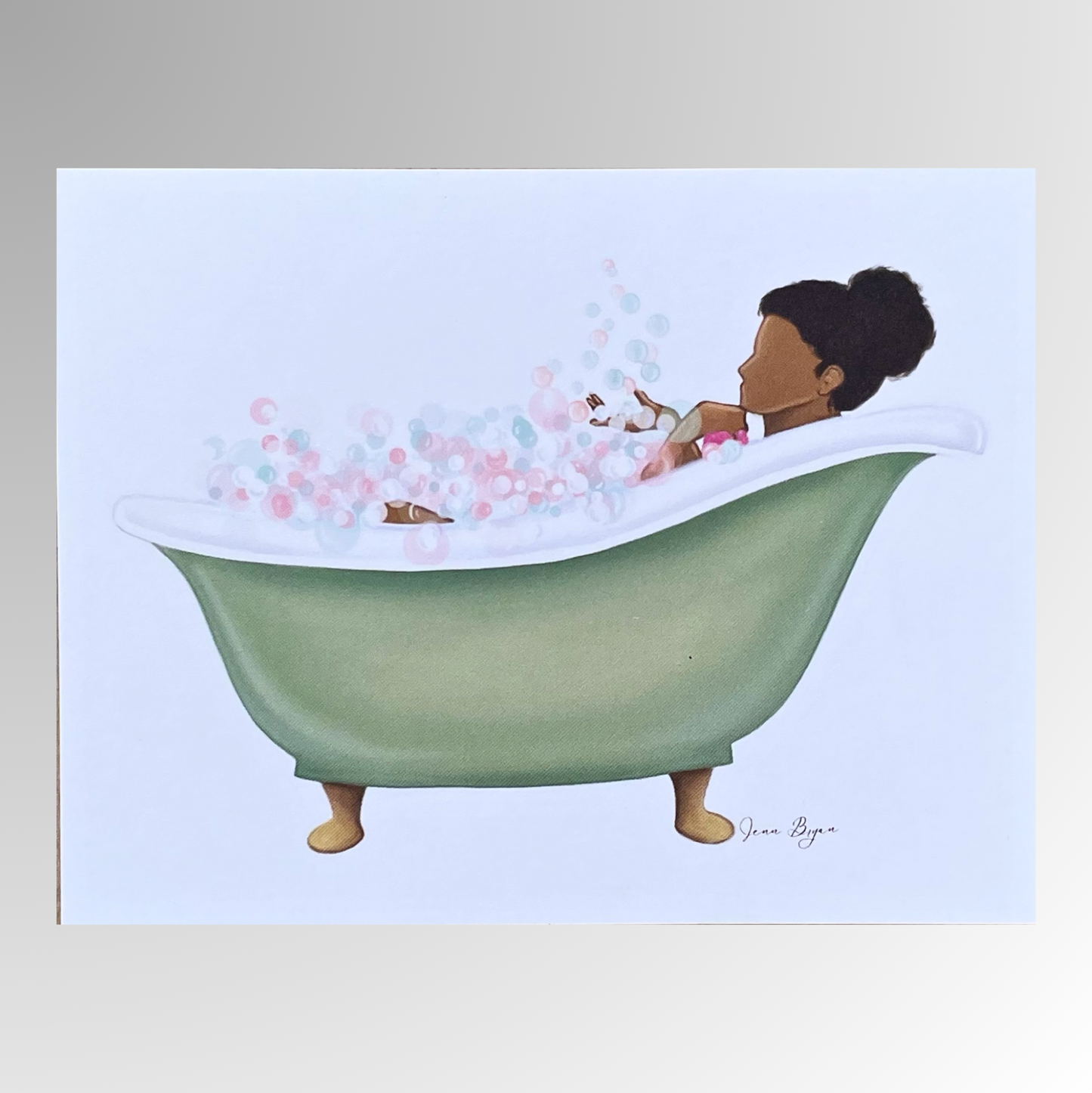 Black Woman in Bath Note Cards