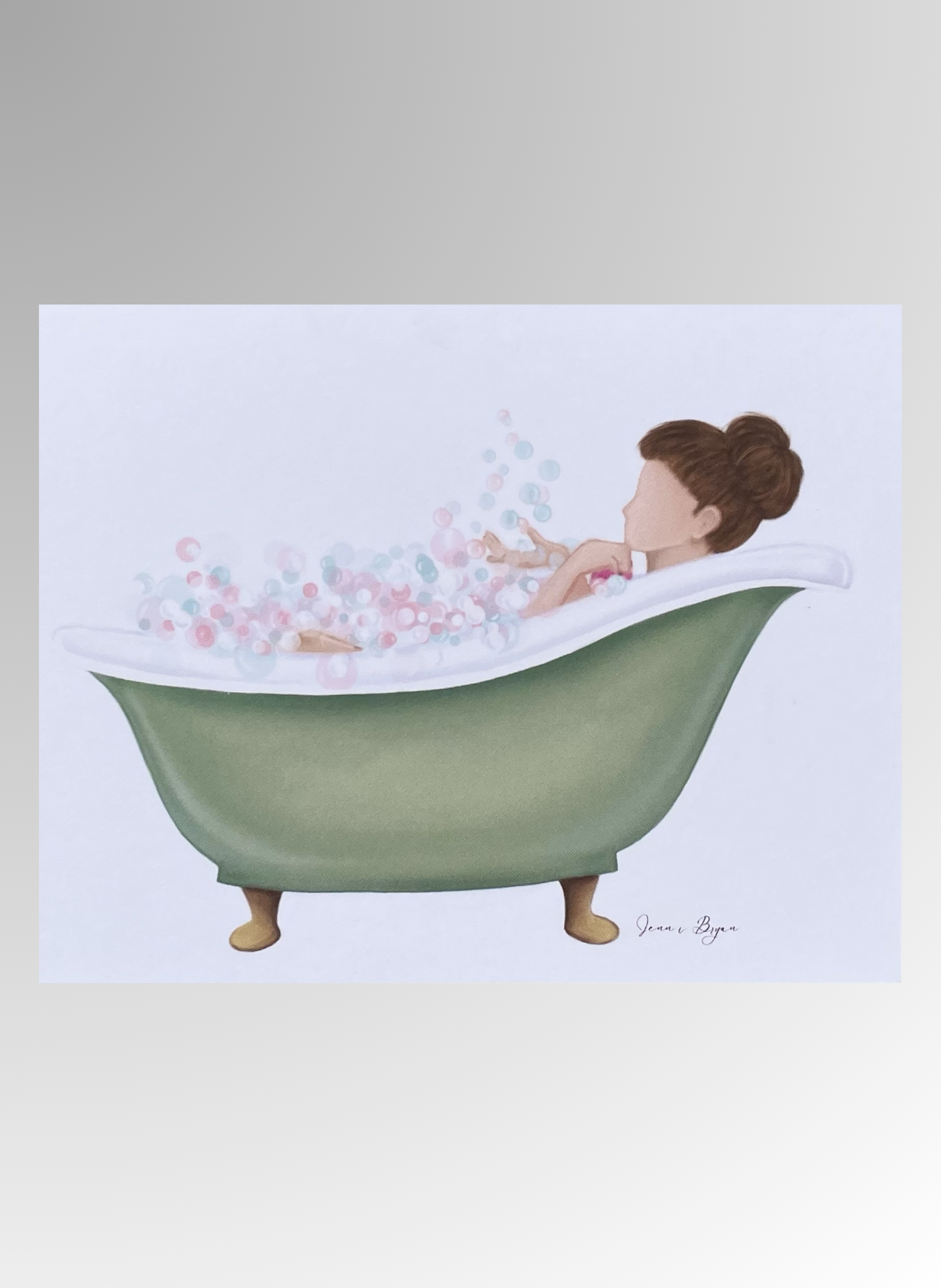 Woman in Bath with Brown Hair