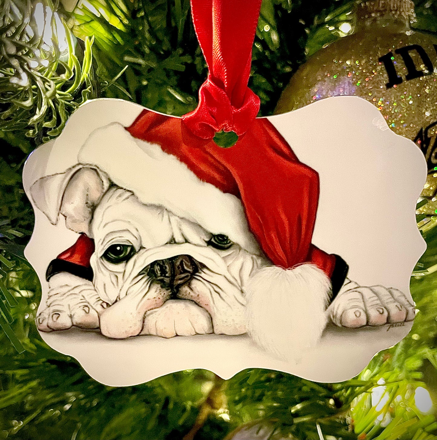 Santa Bulldawg Ornament